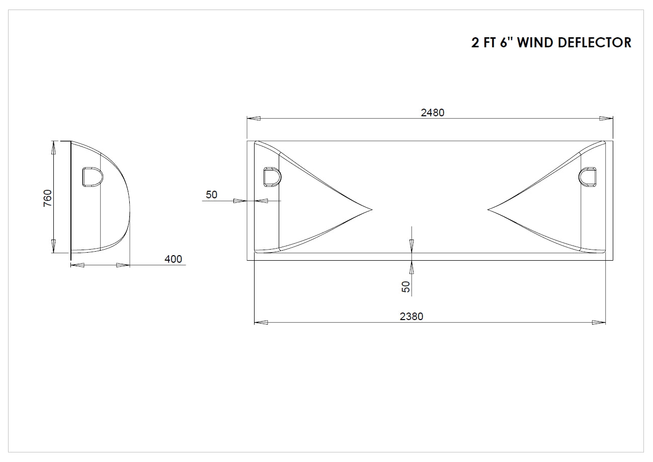 2 FT 6" Wind Deflector