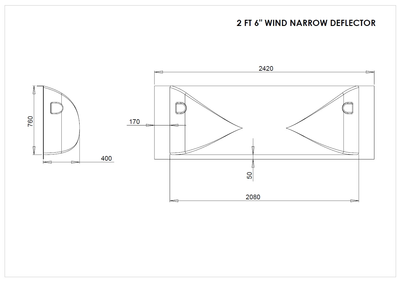 2 FT 6" Wind Narrow Deflector