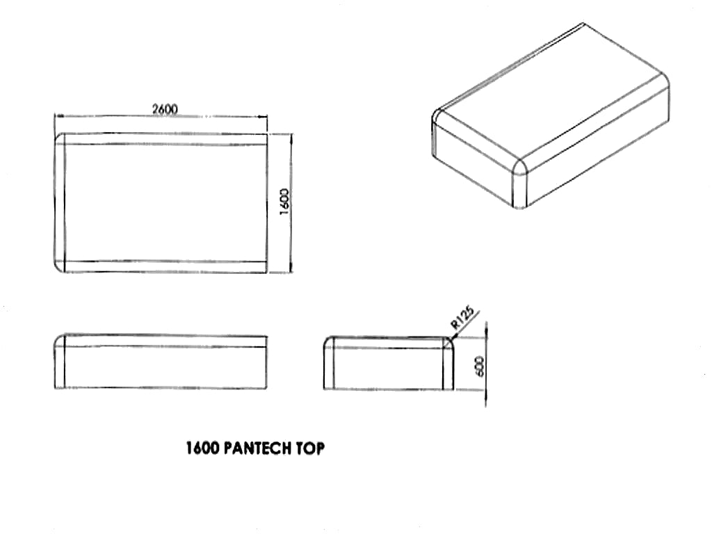 1600mm Pantech Top - for furniture trailers