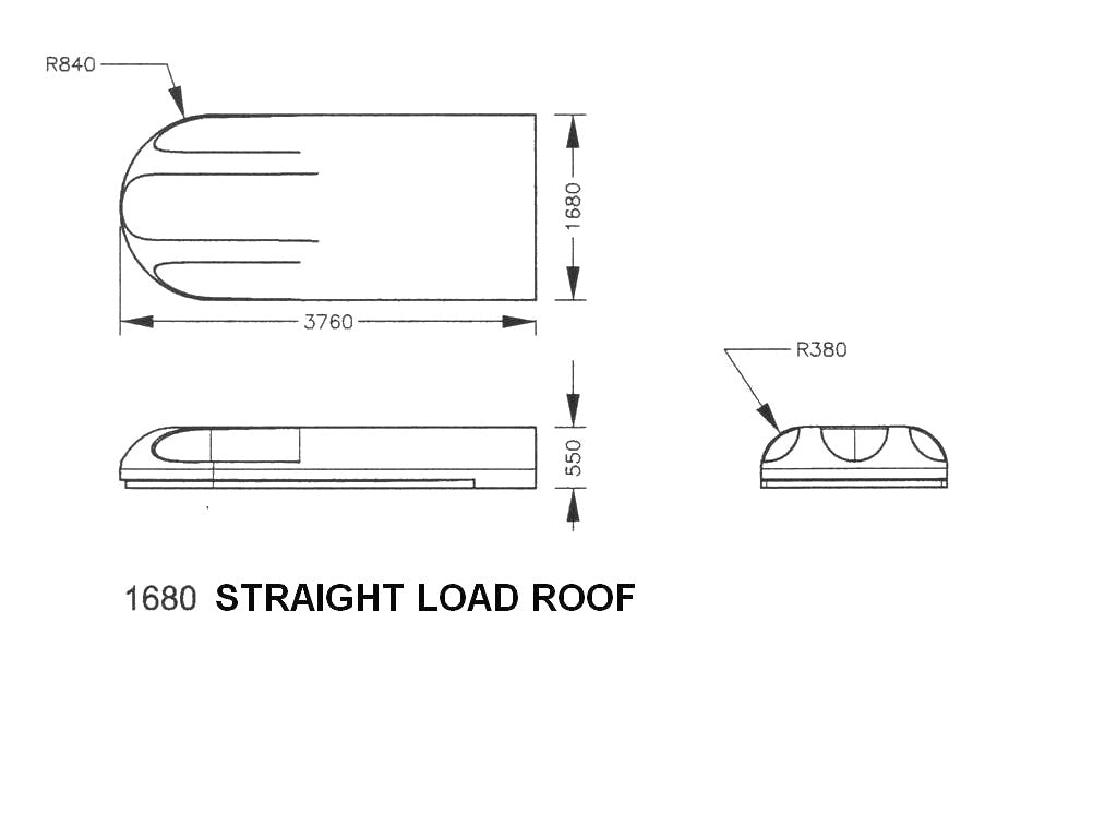 1680mm Straight Load Roof for older/non standard size trailers