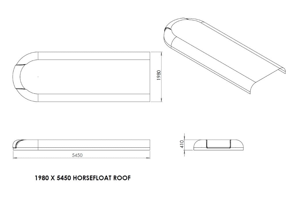 1980mm Angle Load / Gooseneck Roof - horse floats
